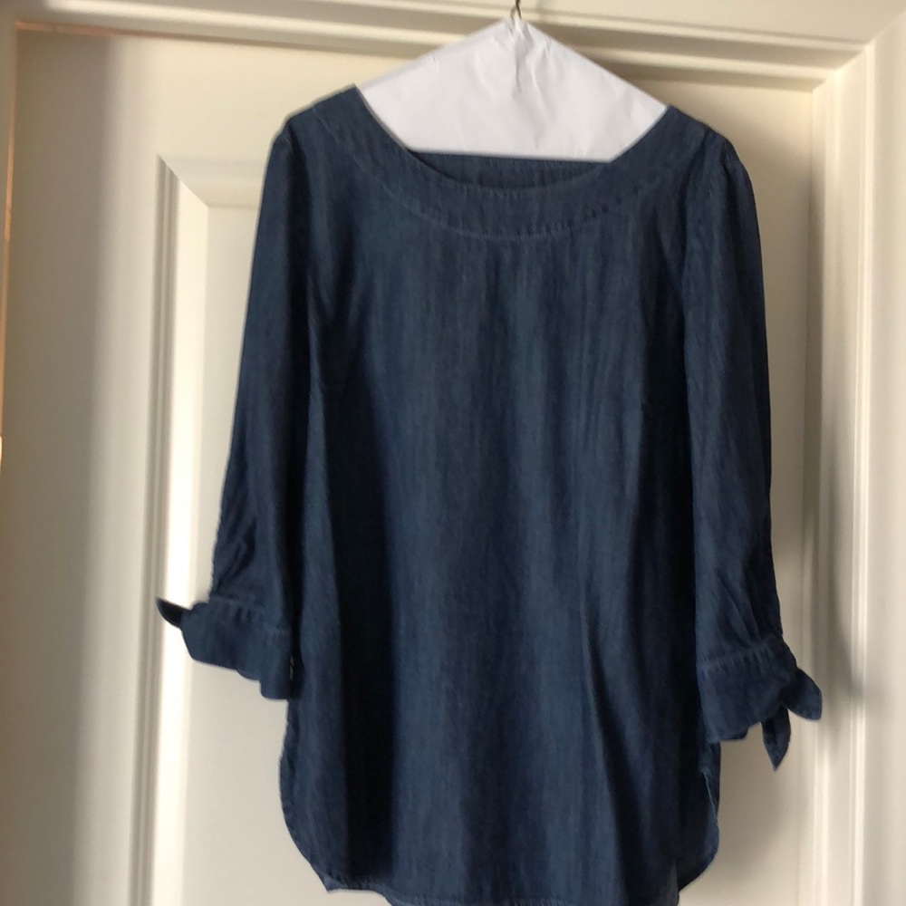 Talbots Denim 3/4 Sleeve Top